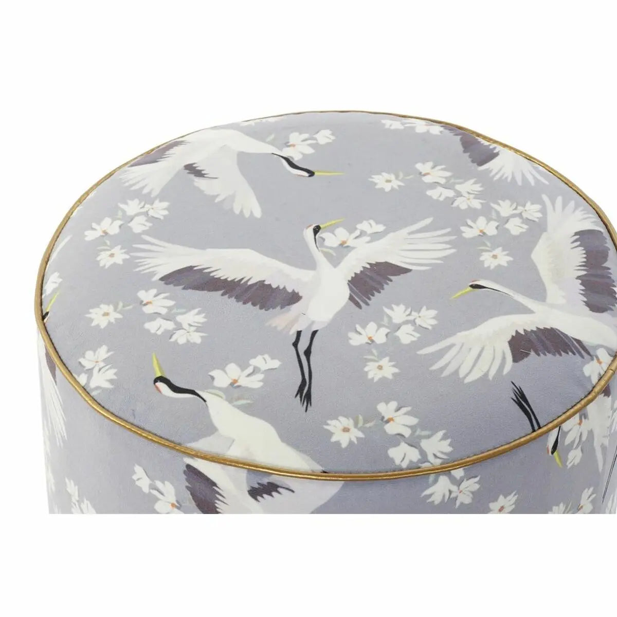 Repose-pied DKD Home Decor Bleu Blanc Vert Bois Velours Oiseau Oriental 35 x 35 x 35 cm (2 Unités) Mamm