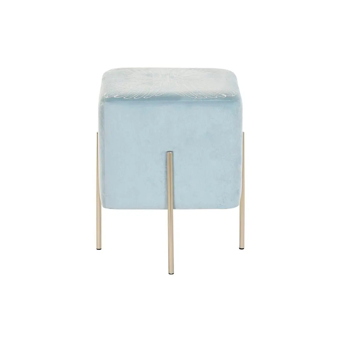Repose-pied DKD Home Decor Doré Métal Bleu ciel (34 x 34 x 40 cm) Bigbuy