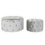 Repose-pied DKD Home Decor Gris Velours Bois MDF (80 x 80 x 43 cm) (58 x 58 x 37 cm) (2 pcs) Mamm