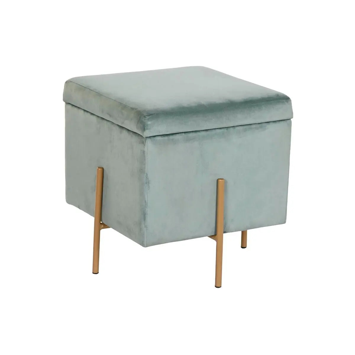 Repose-pied DKD Home Decor Métal Turquoise Polyester (45 x 45 x 45 cm) Bigbuy