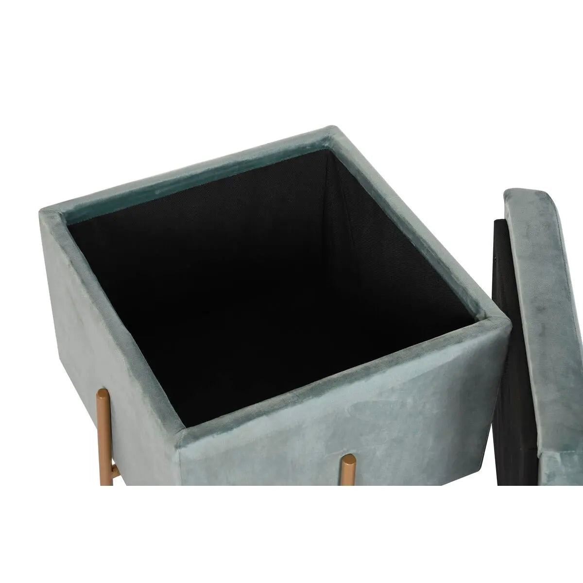 Repose-pied DKD Home Decor Métal Turquoise Polyester (45 x 45 x 45 cm) Bigbuy