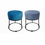 Repose-pied DKD Home Decor Noir Gris Métal Turquoise Polyester (36 x 36 x 37 cm) (2 Unités) Mamm