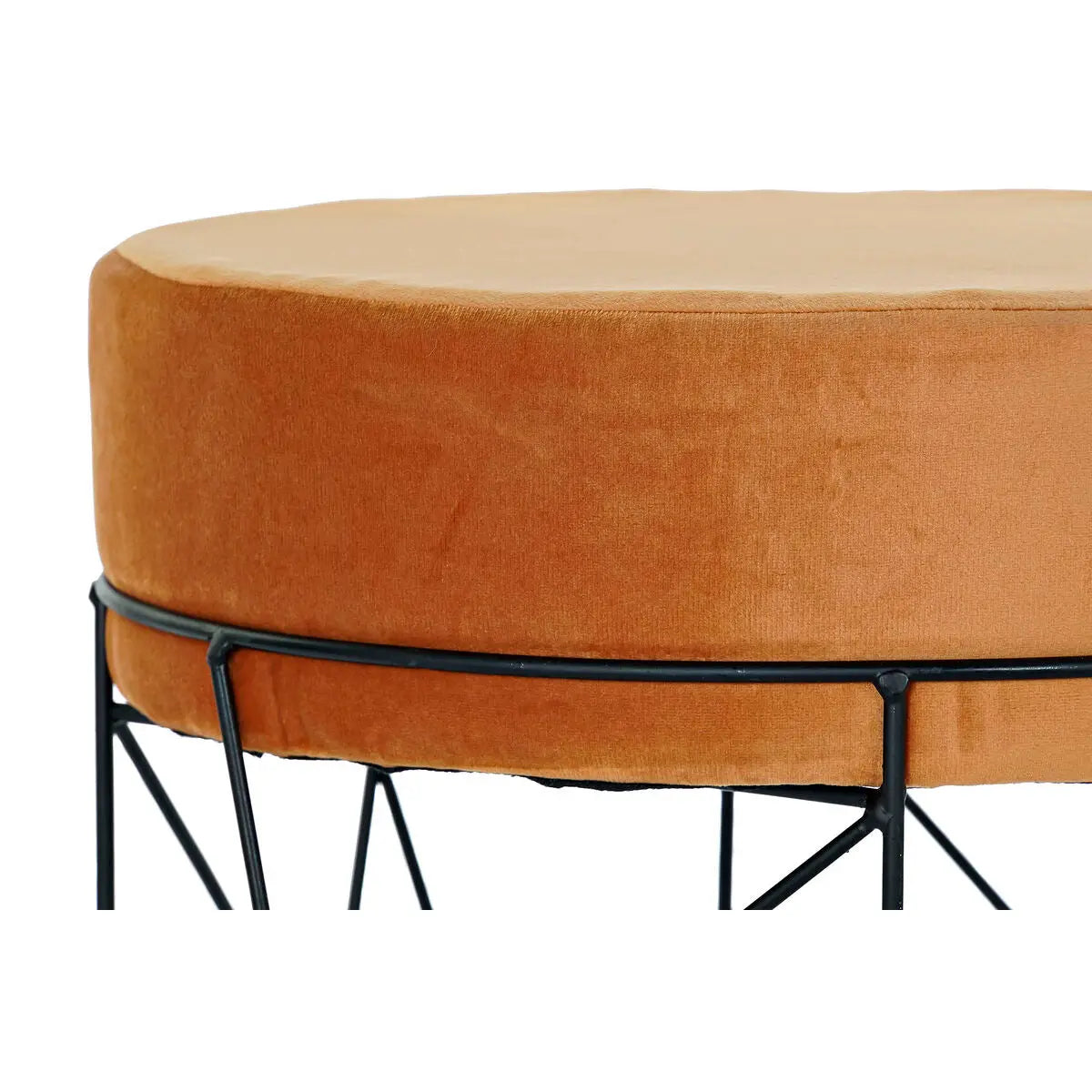 Repose-pied DKD Home Decor Noir Métal Polyester Terre cuite (33 x 33 x 42 cm) Mamm