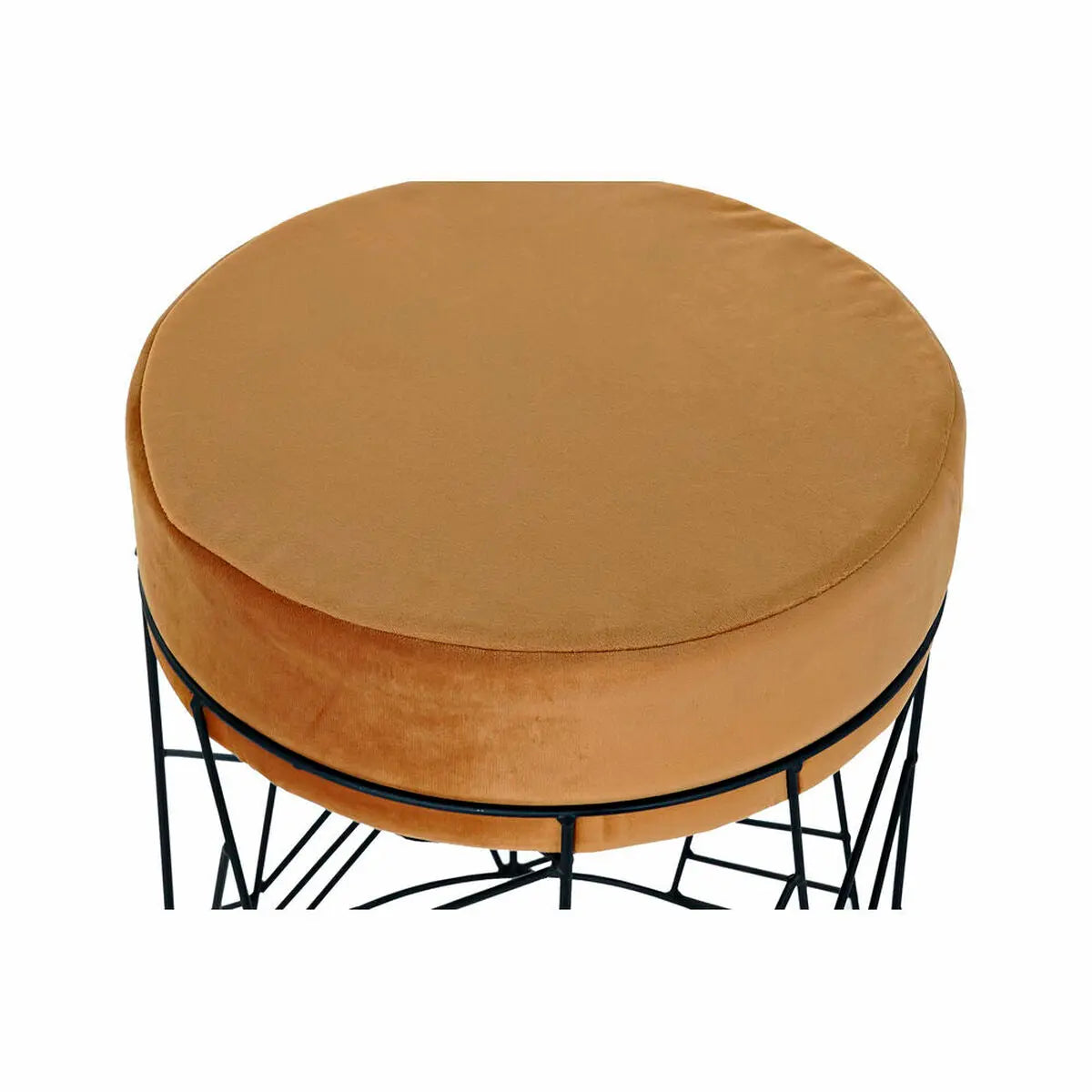 Repose-pied DKD Home Decor Noir Métal Polyester Terre cuite (33 x 33 x 42 cm) Mamm