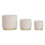 Repose-pied DKD Home Decor Rose Doré Bois MDF Velours 60 x 60 x 54 cm (3 Unités) Mamm