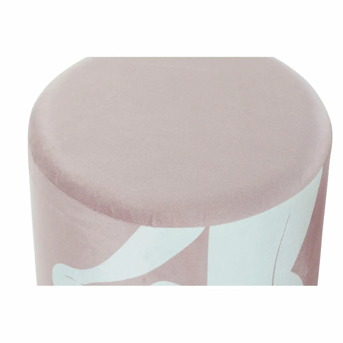 Repose-pied DKD Home Decor Scandi Doré Blanc Rose clair 30 x 30 x 38 cm (2 Unités) Bigbuy