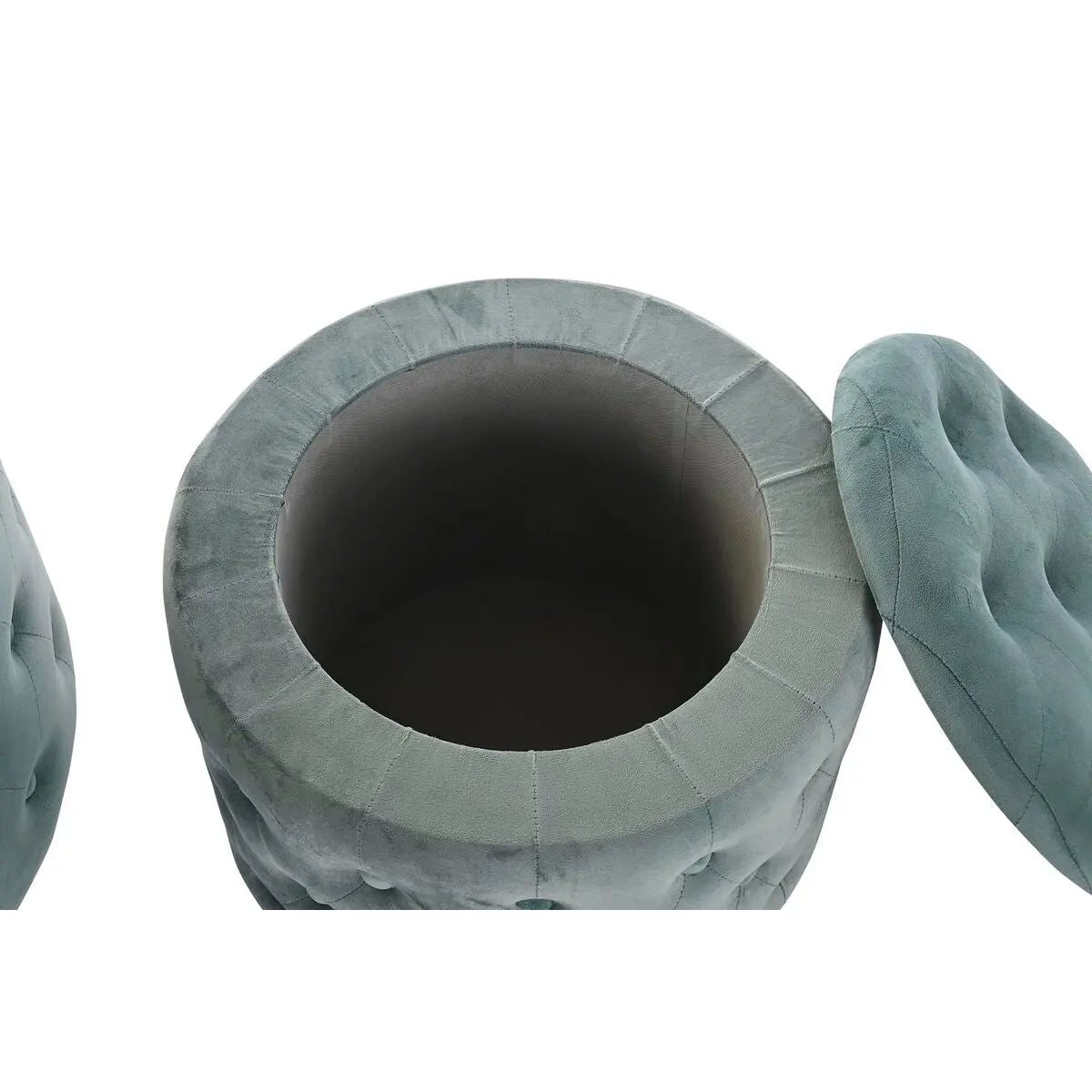 Repose-pied DKD Home Decor Vert Bois MDF Velours 70 x 70 x 42 cm Mamm