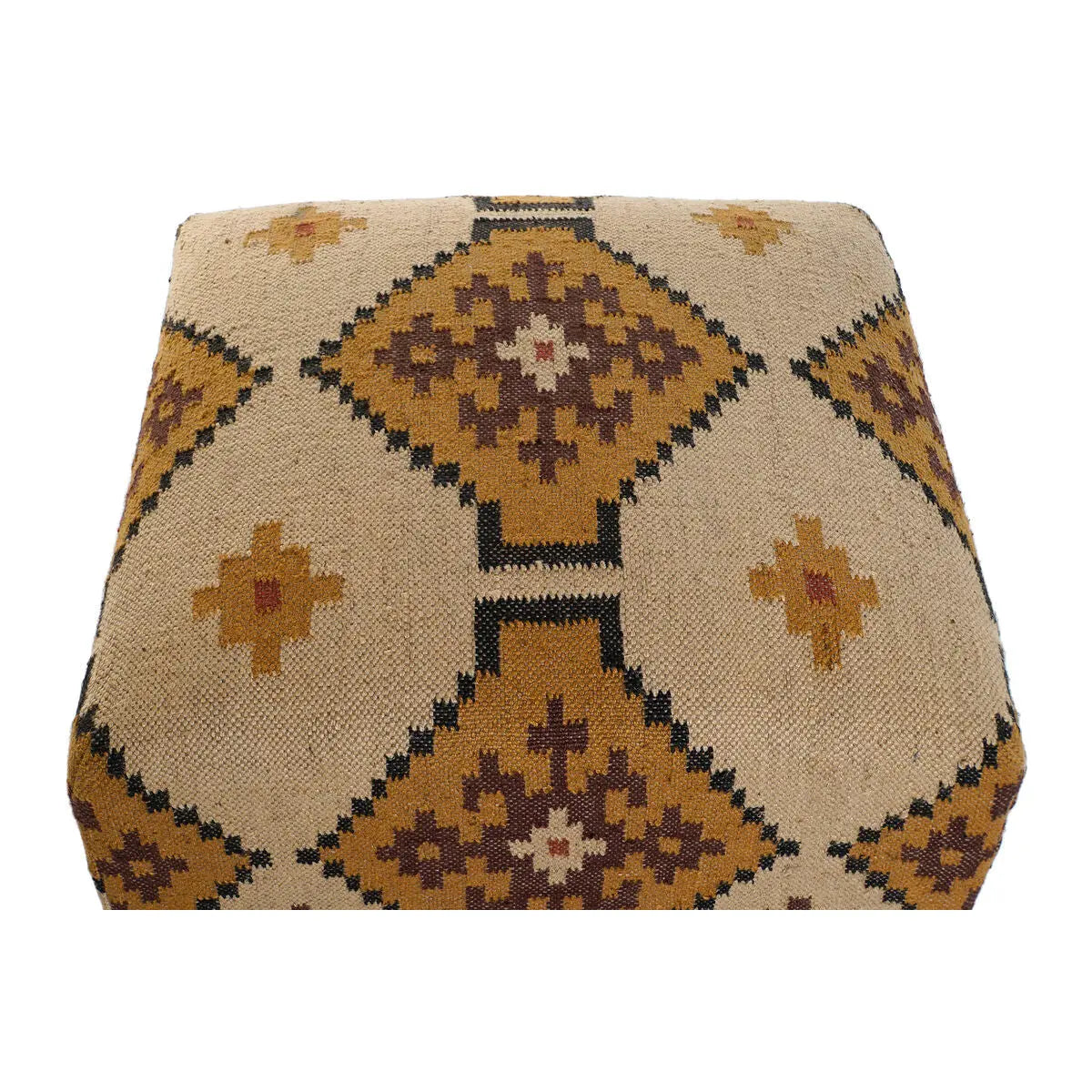 Repose-pied Home ESPRIT Beige Moutarde 80 x 80 x 44 cm Bigbuy