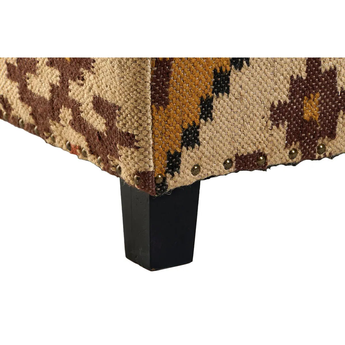 Repose-pied Home ESPRIT Beige Moutarde 80 x 80 x 44 cm Bigbuy