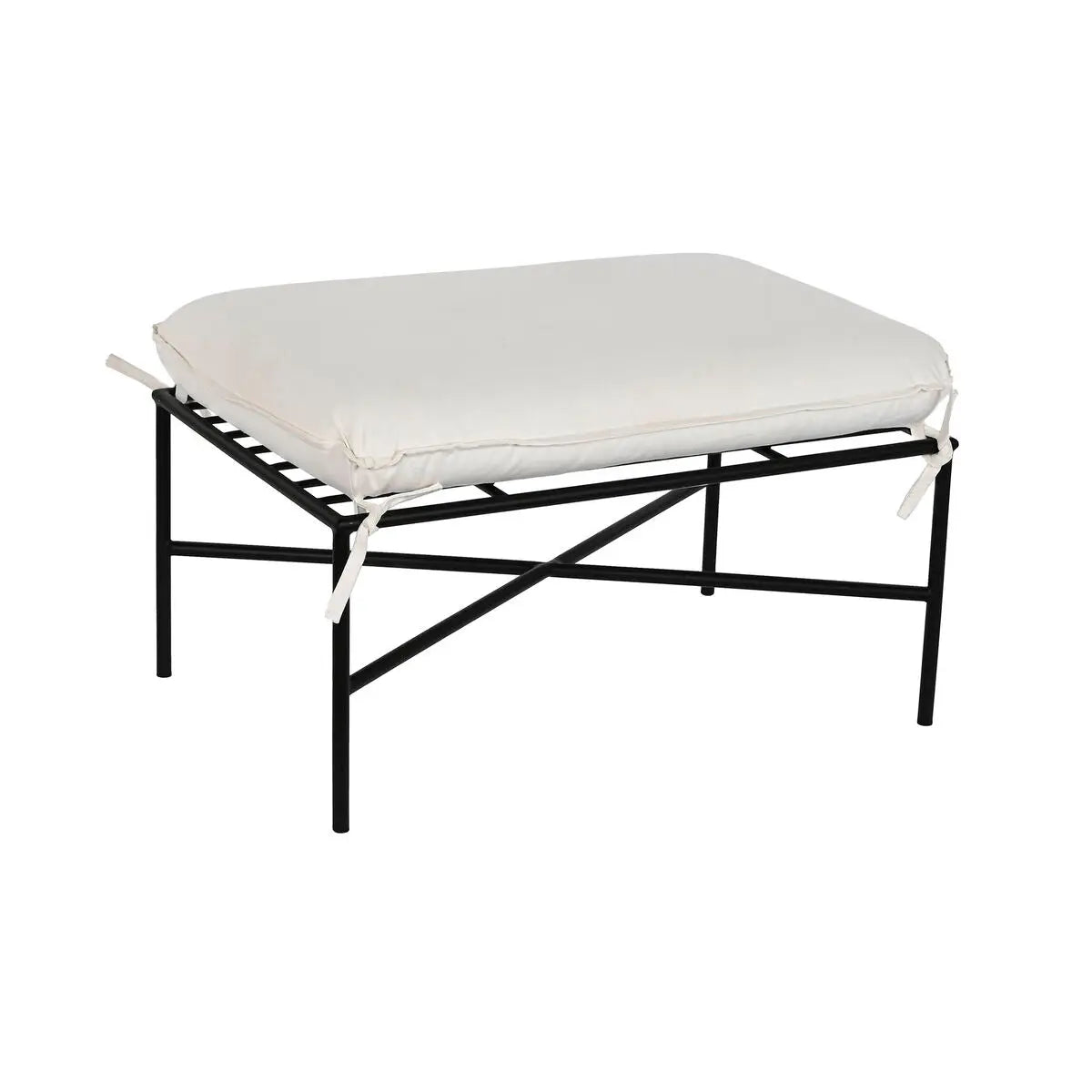 Repose-pied Home ESPRIT Blanc Noir Métal Urbaine 75 x 50 x 45 cm Bigbuy
