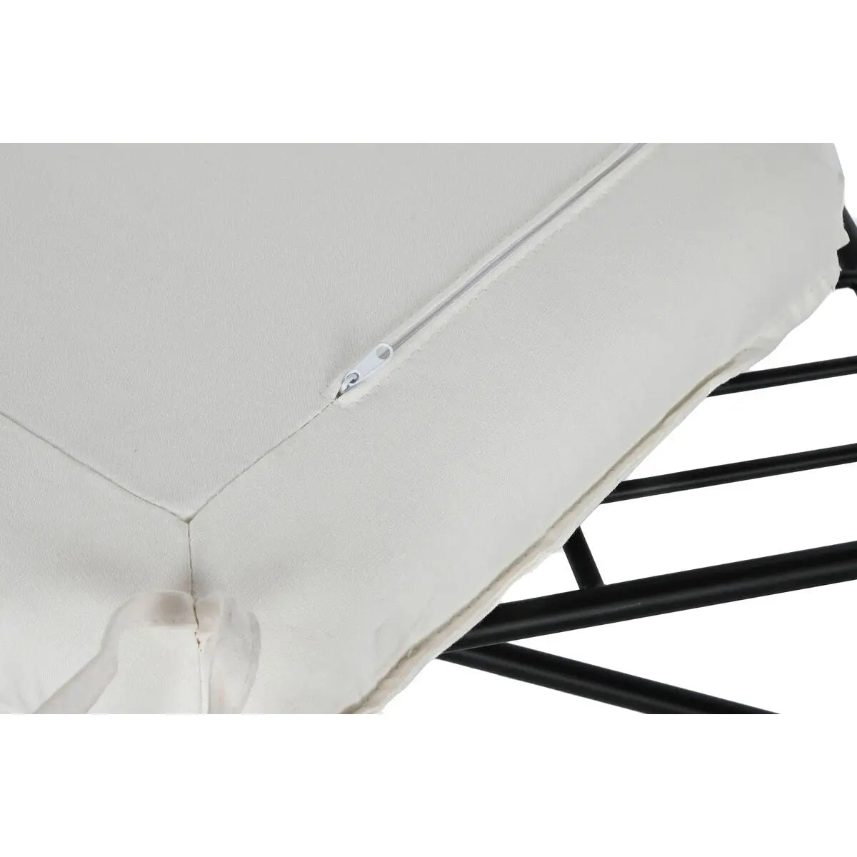 Repose-pied Home ESPRIT Blanc Noir Métal Urbaine 75 x 50 x 45 cm Bigbuy