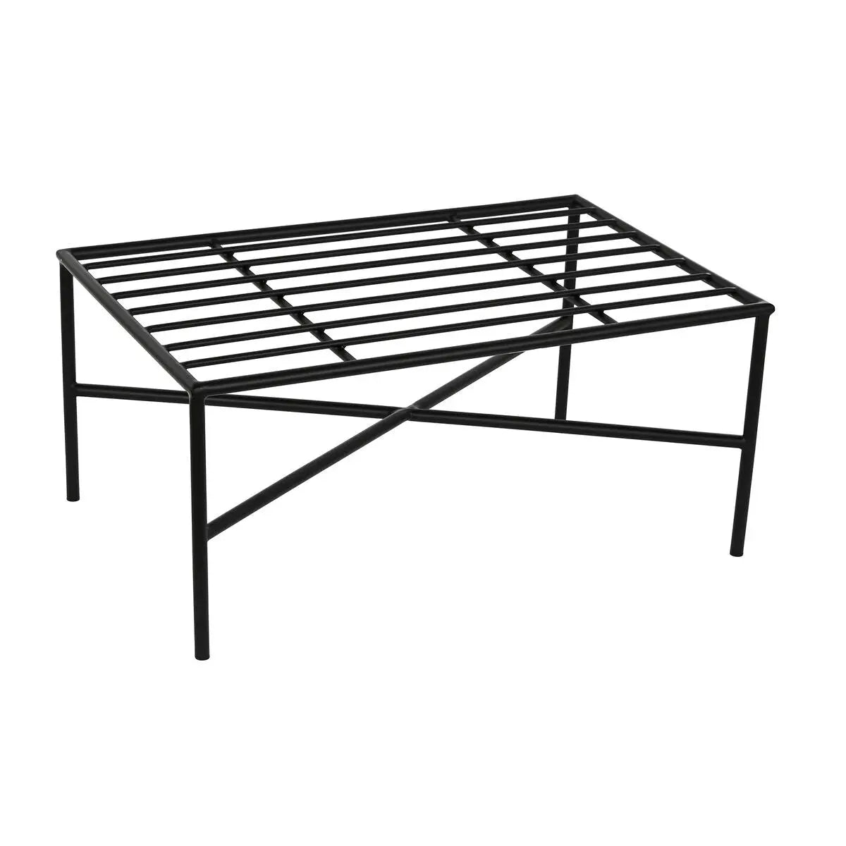 Repose-pied Home ESPRIT Blanc Noir Métal Urbaine 75 x 50 x 45 cm Bigbuy