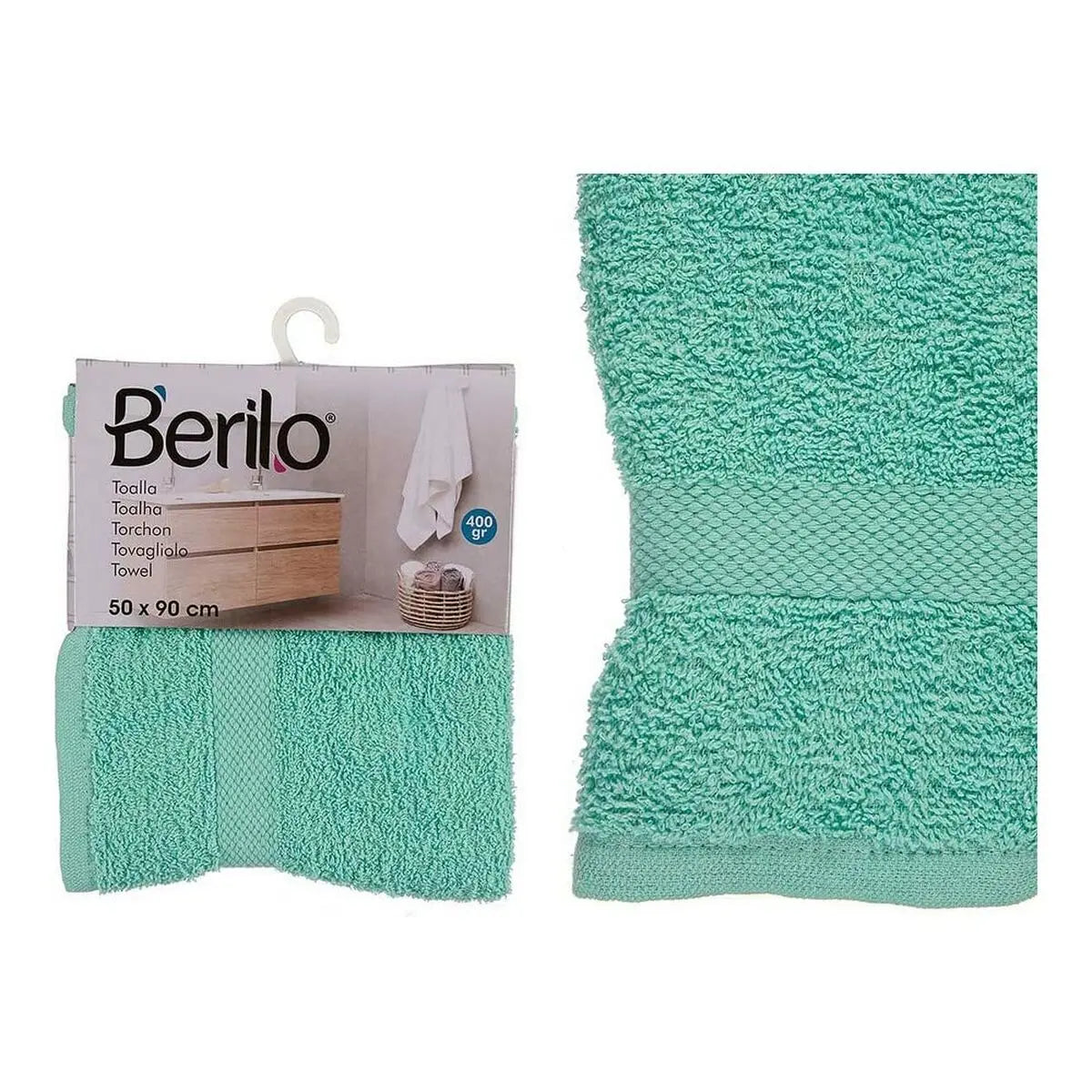 Serviette de toilette 50 x 90 cm Turquoise (6 Unités) Mamm
