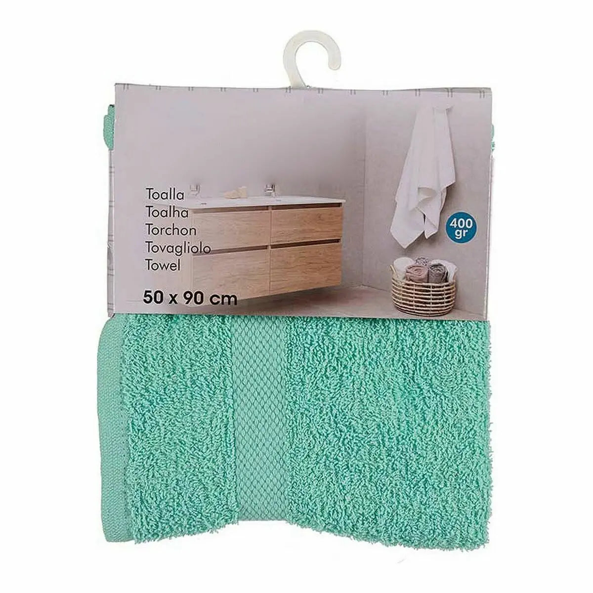 Serviette de toilette 50 x 90 cm Turquoise (6 Unités) Mamm