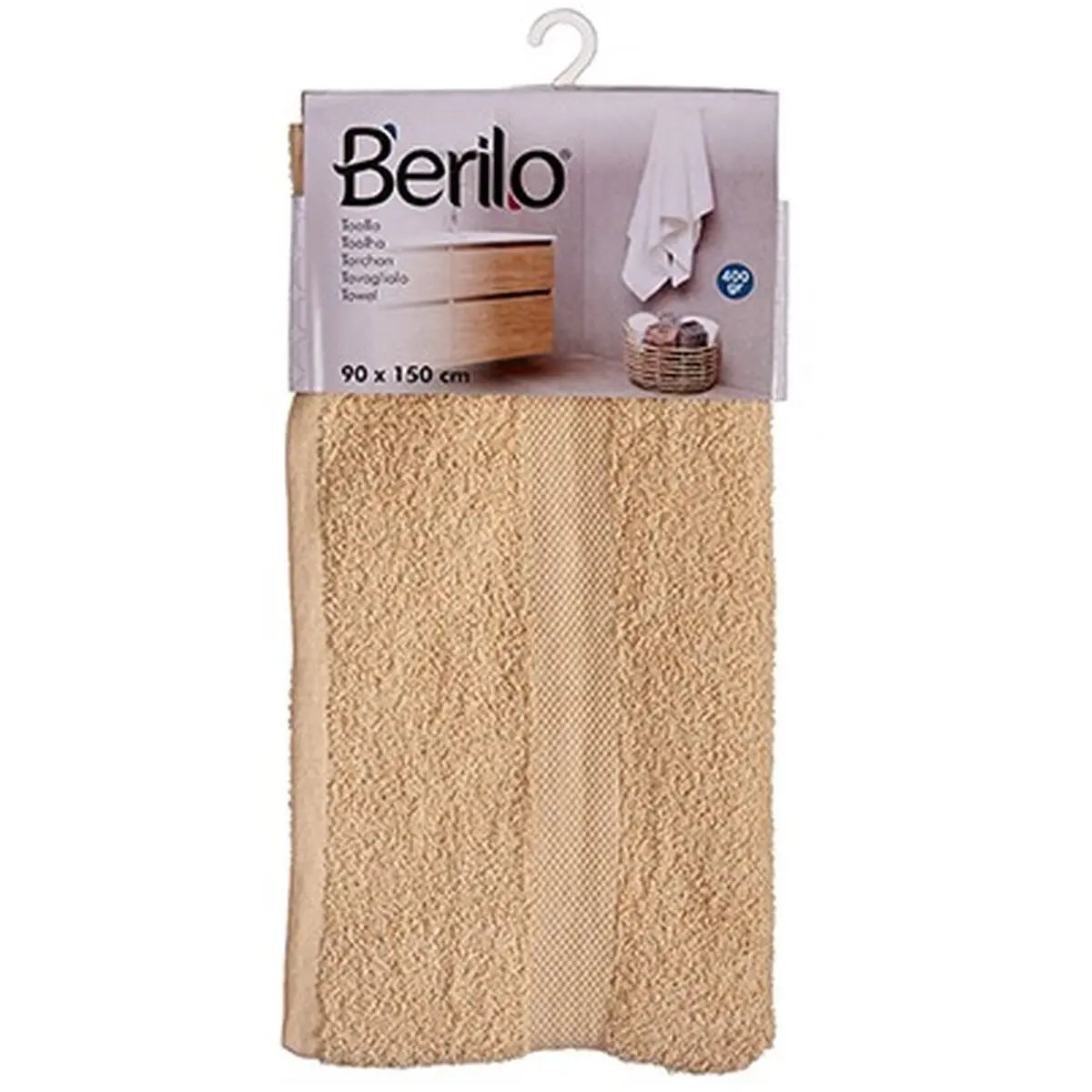 Serviette de toilette 90 x 150 cm Crème (3 Unités) Mamm