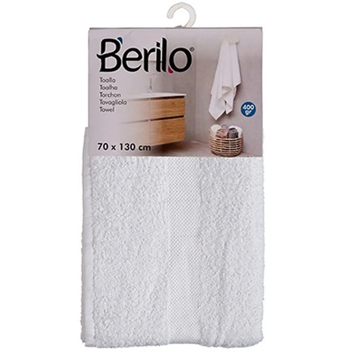 Serviette de toilette Blanc 70 x 130 cm (3 Unités) Mamm