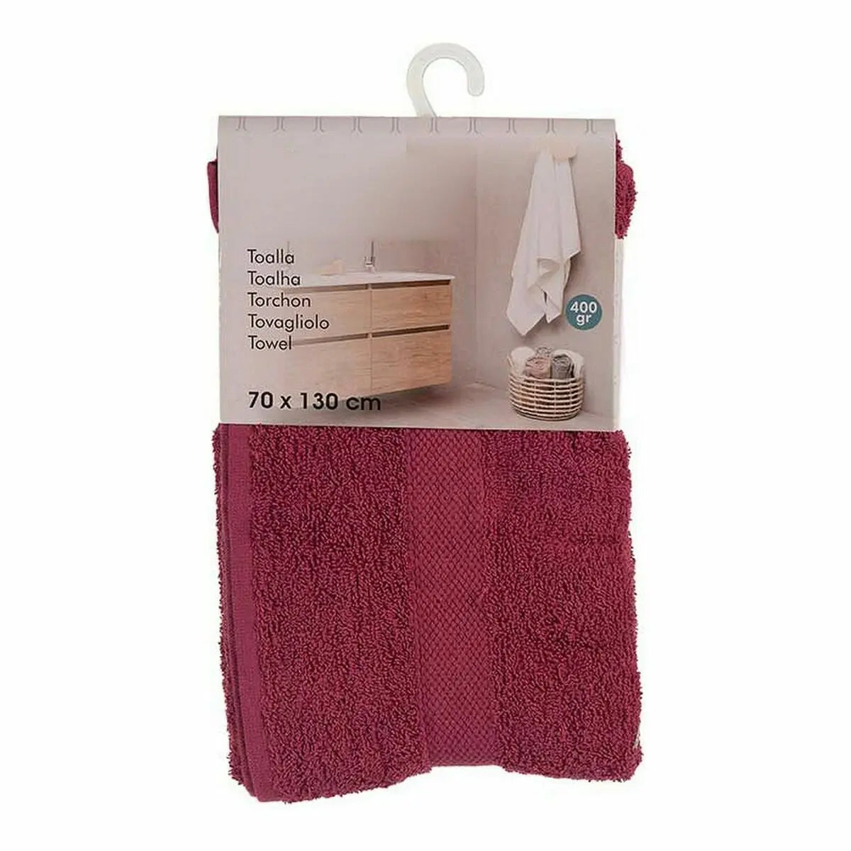 Serviette de toilette Bordeaux (70 x 0,5 x 130 cm) (3 Unités) Mamm