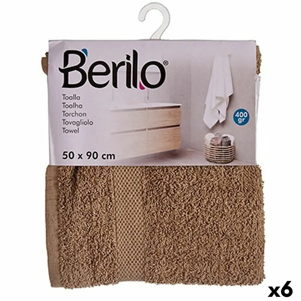 Serviette de toilette Camel 50 x 90 cm (6 Unités) Mamm