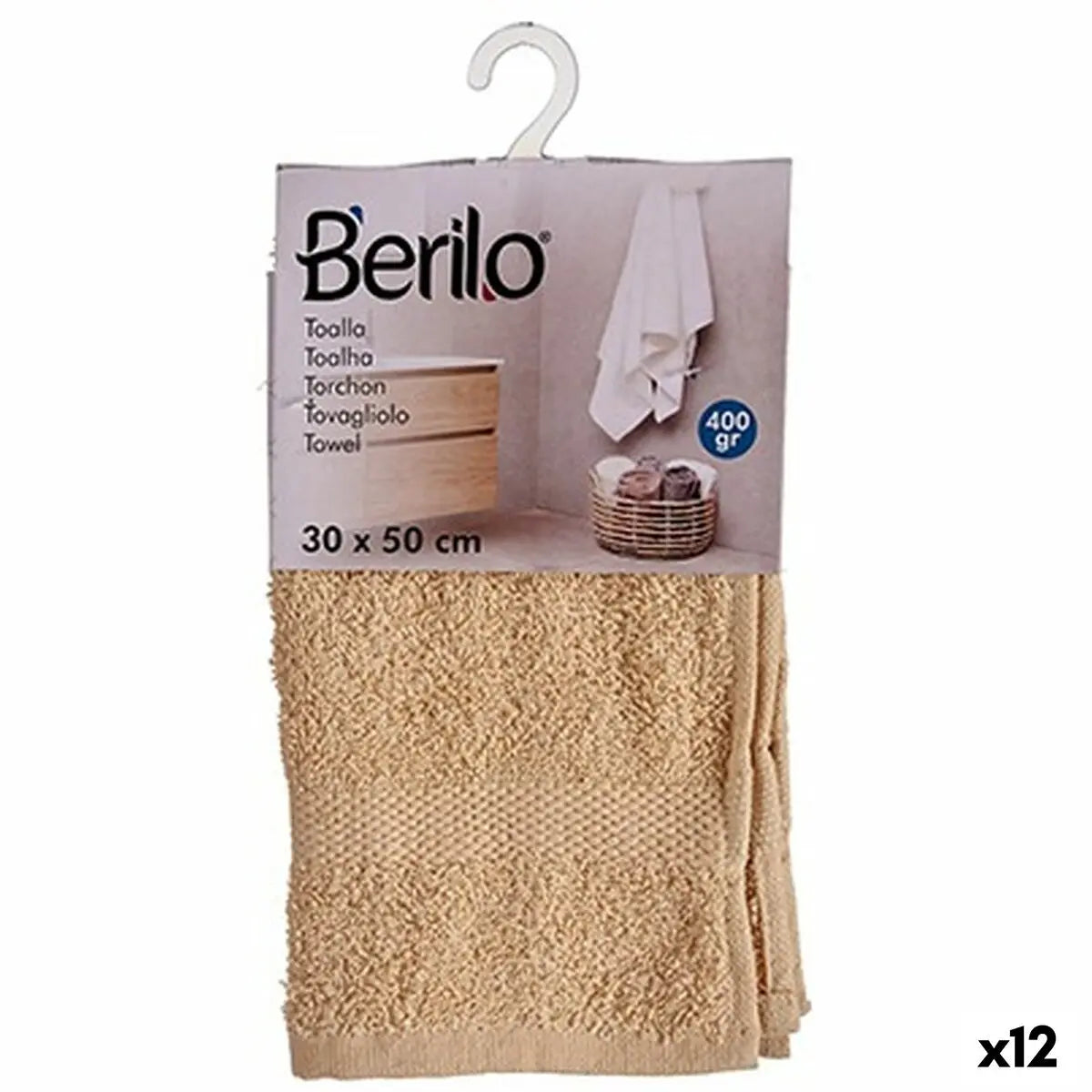 Serviette de toilette Crème 30 x 50 cm (12 Unités) Mamm
