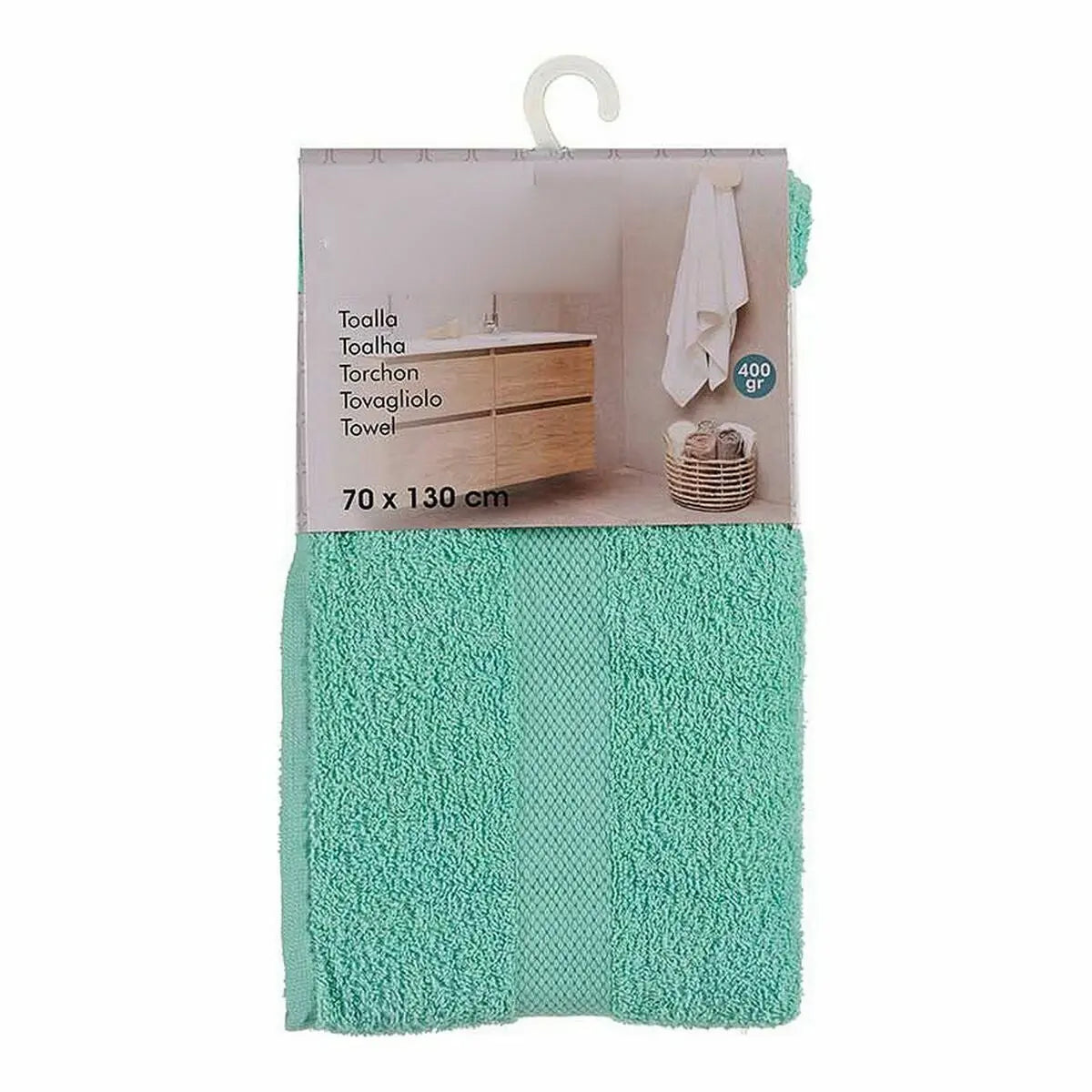 Serviette de toilette Turquoise (70 x 0,5 x 130 cm) (3 Unités) Mamm