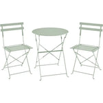 Set bistrot 2 personnes - Table ronde 60 cm avec 2 chaises - Acier  thermolaqué - Vert Octopia