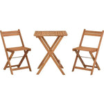 Set bistrot en bois d'acacia FSC - Composé d'une table carrée et de 2 chaises pliables Octopia