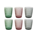 Set de Verres DKD Home Decor Vert Gris Rose Verre Avec relief 240 ml (6 Unités) Mamm