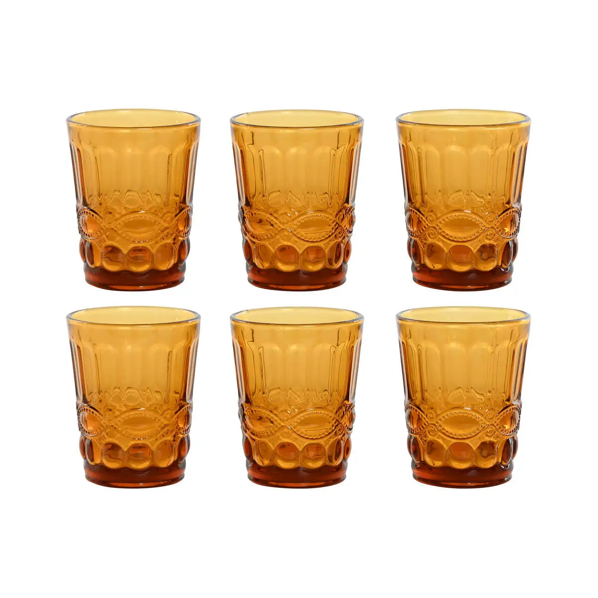 Set de Verres Home ESPRIT Verre Avec relief 240 ml Mamm