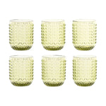 Set de Verres Home ESPRIT Vert Verre Avec relief 275 ml (6 Unités) Mamm