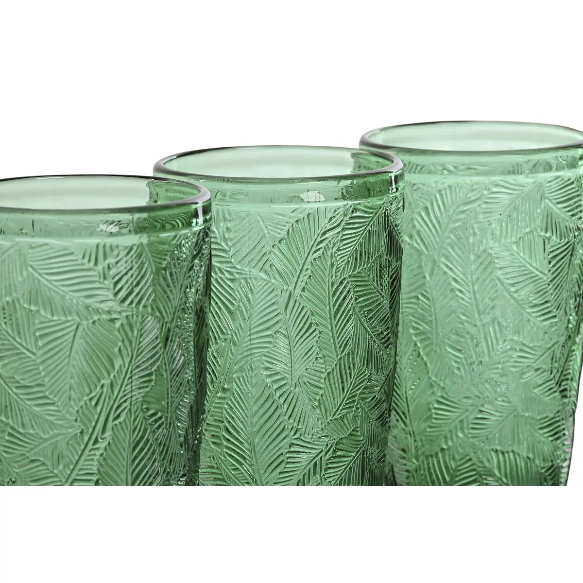 Set de Verres Home ESPRIT Vert Verre Avec relief 370 ml Mamm
