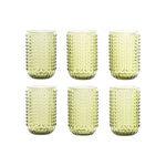 Set de Verres Home ESPRIT Vert Verre Avec relief 420 ml (6 Unités) Mamm