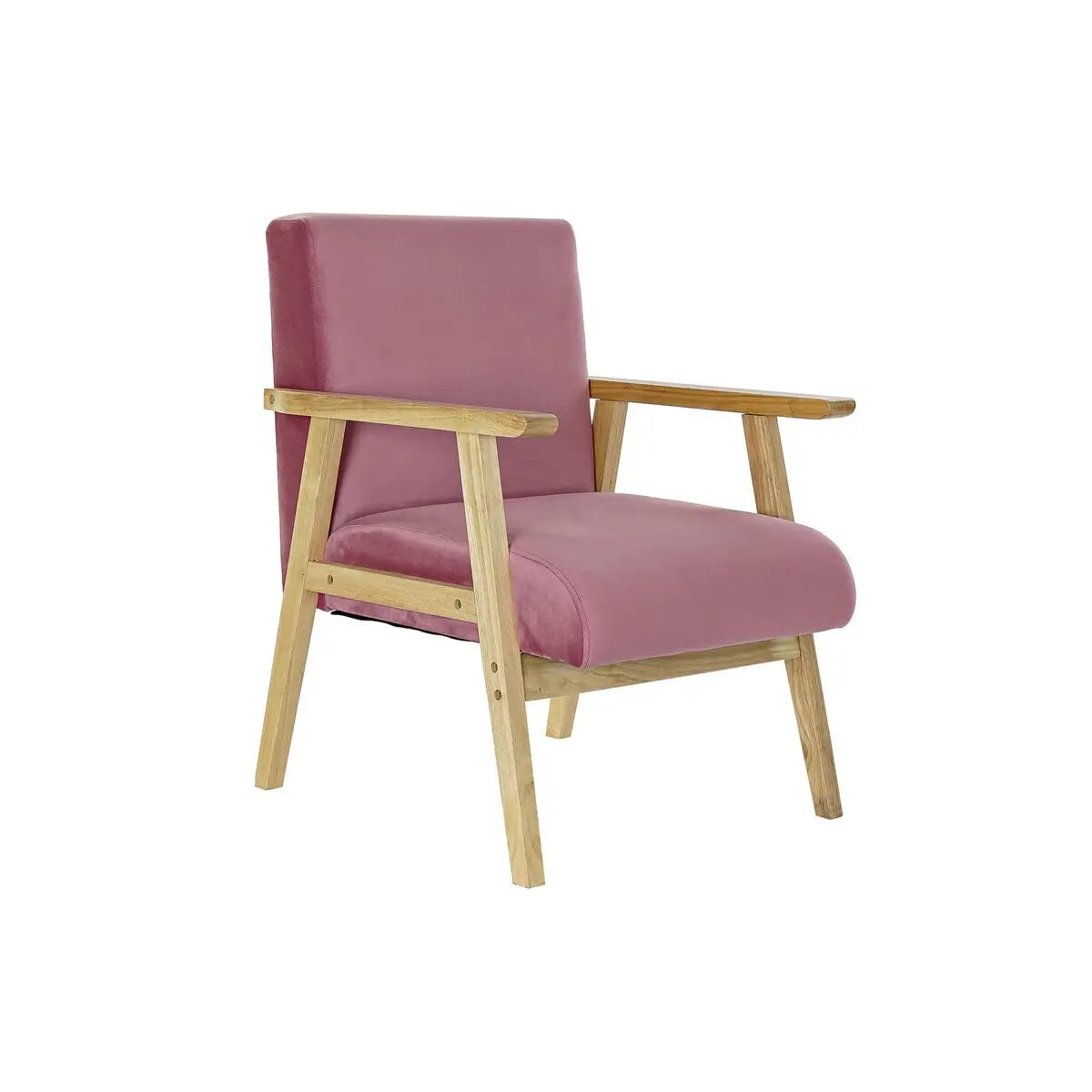 Siège DKD Home Decor Rose Polyester Bois MDF (61 x 63 x 77 cm) Bigbuy
