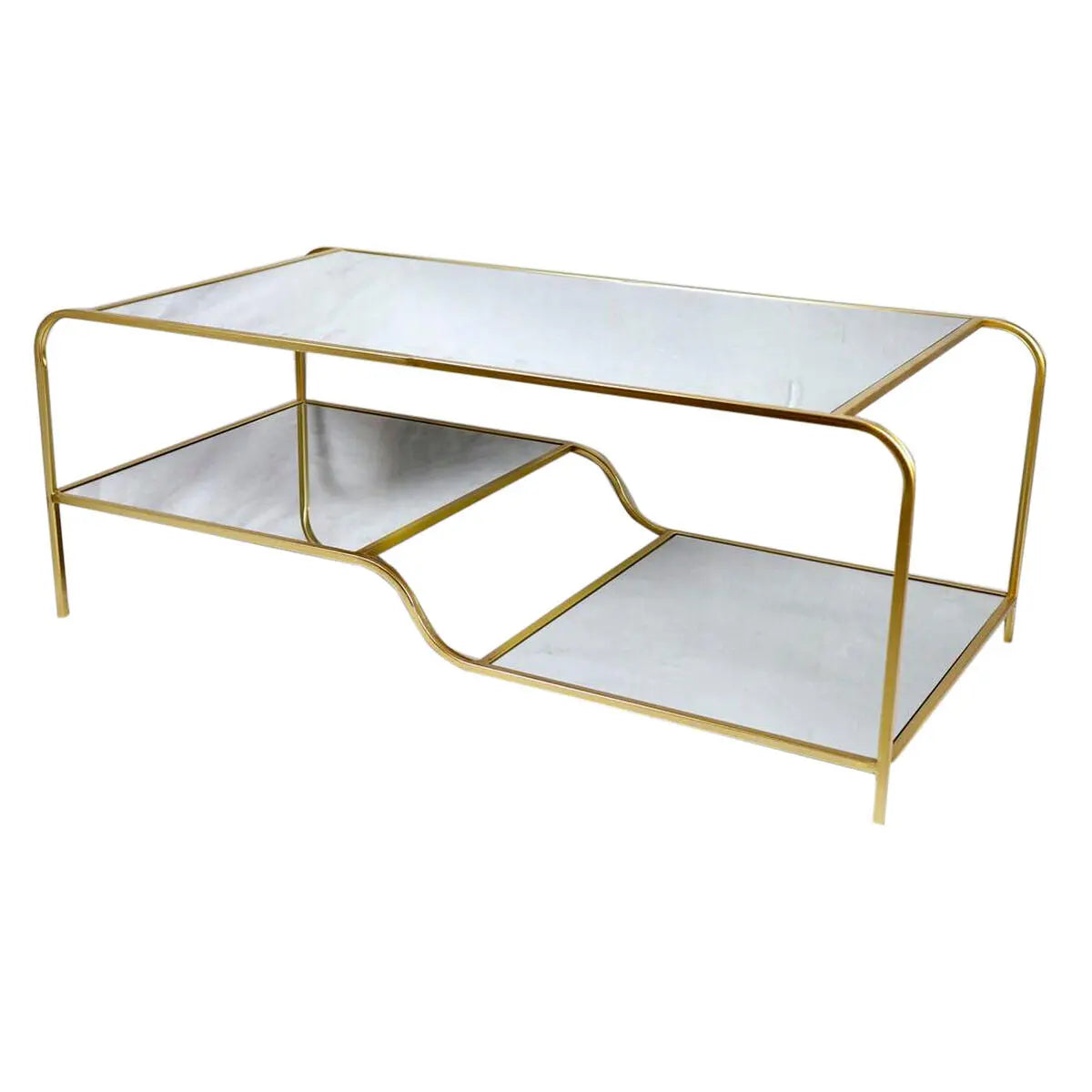 Table Basse DKD Home Decor Glamour Doré Métal Miroir 120 x 60 x 45 cm Mamm