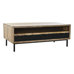 Table Basse DKD Home Decor Noir Marron Clair Métal Bois de manguier 120 x 60 x 45 cm Bigbuy