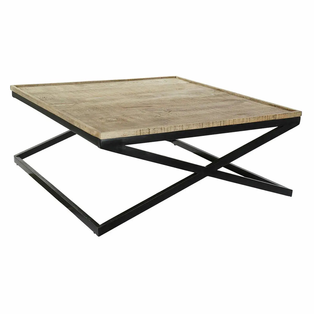 Table Basse DKD Home Decor Noir Naturel Bois Métal 120 x 120 x 55 cm Mamm