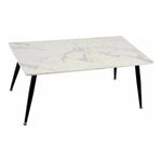 Table Basse Noir Blanc Marbre Métal Mélamine Bois MDF Bigbuy