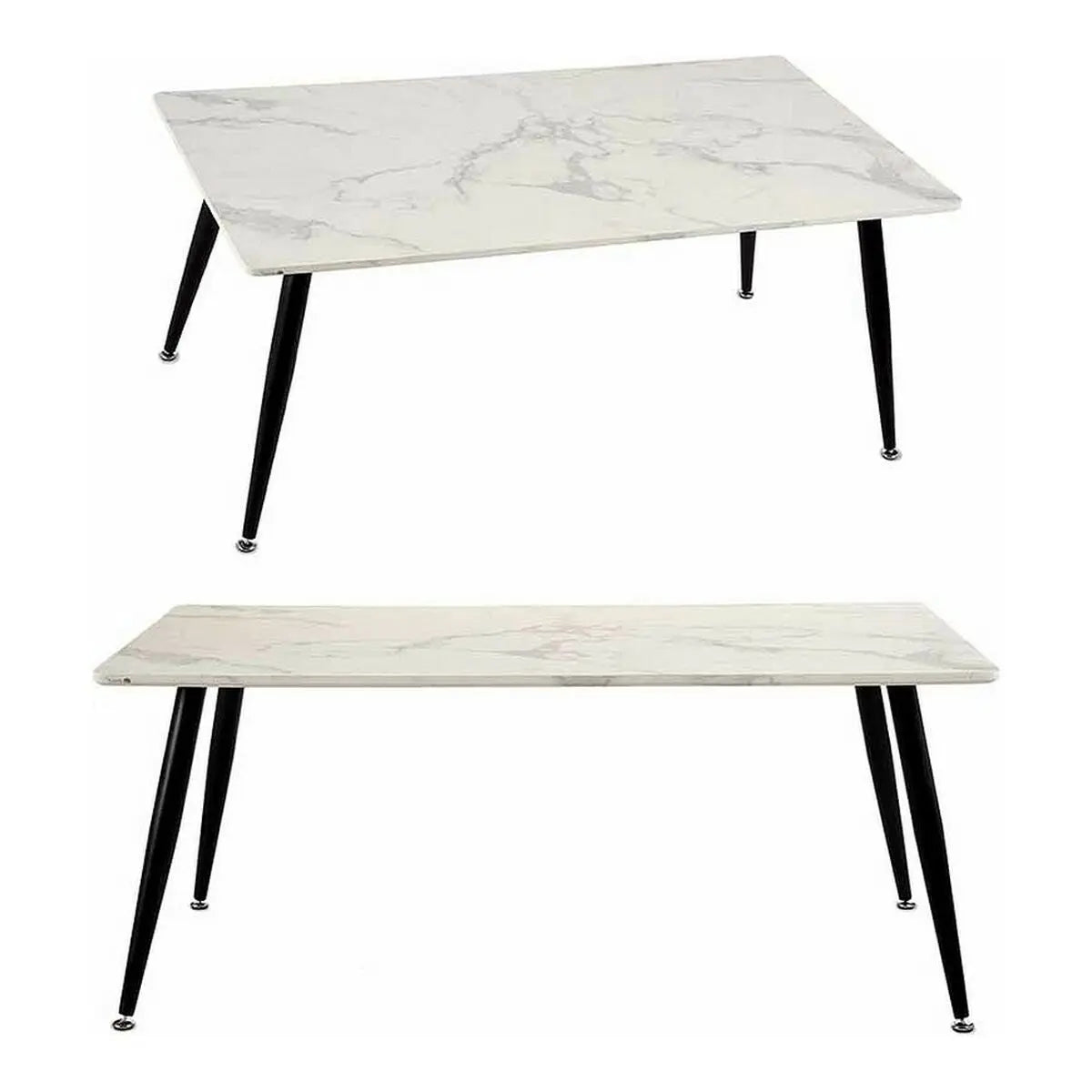 Table Basse Noir Blanc Marbre Métal Mélamine Bois MDF Bigbuy