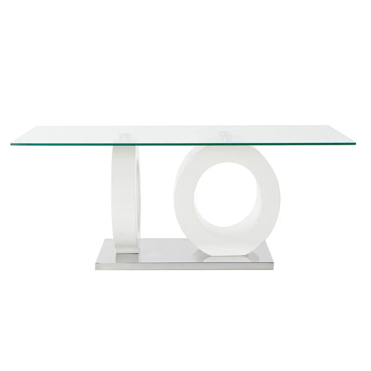 Table DKD Home Decor Verre Transparent Blanc Bois MDF (110 x 60 x 45 cm) Mamm