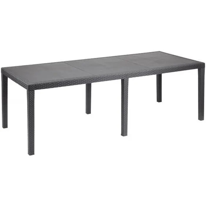 Table a manger outdoor Queen effet rotin - Anthracite - 220 x 90 x 72 cm Octopia