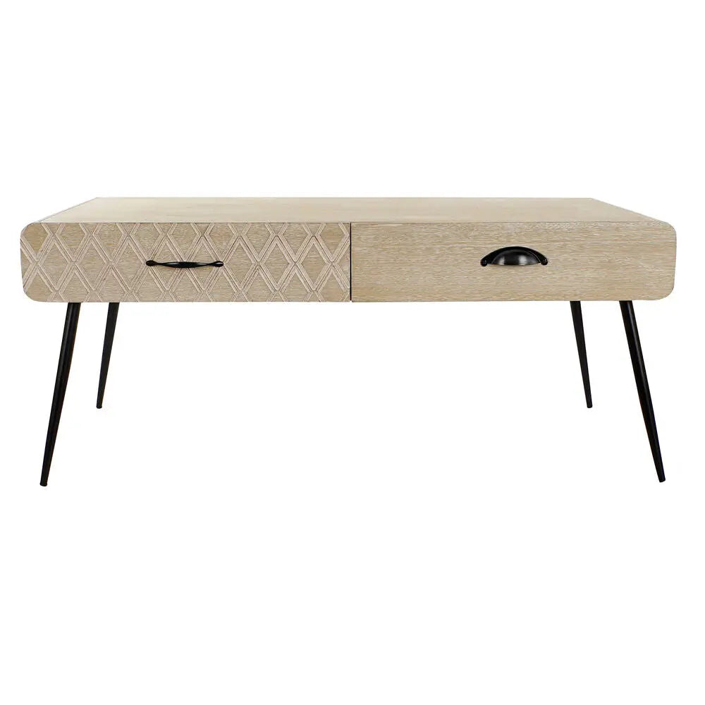 Table d'appoint DKD Home Decor Noir Cuivre Naturel Métal Bois MDF 100 x 52 x 42,5 cm Bigbuy