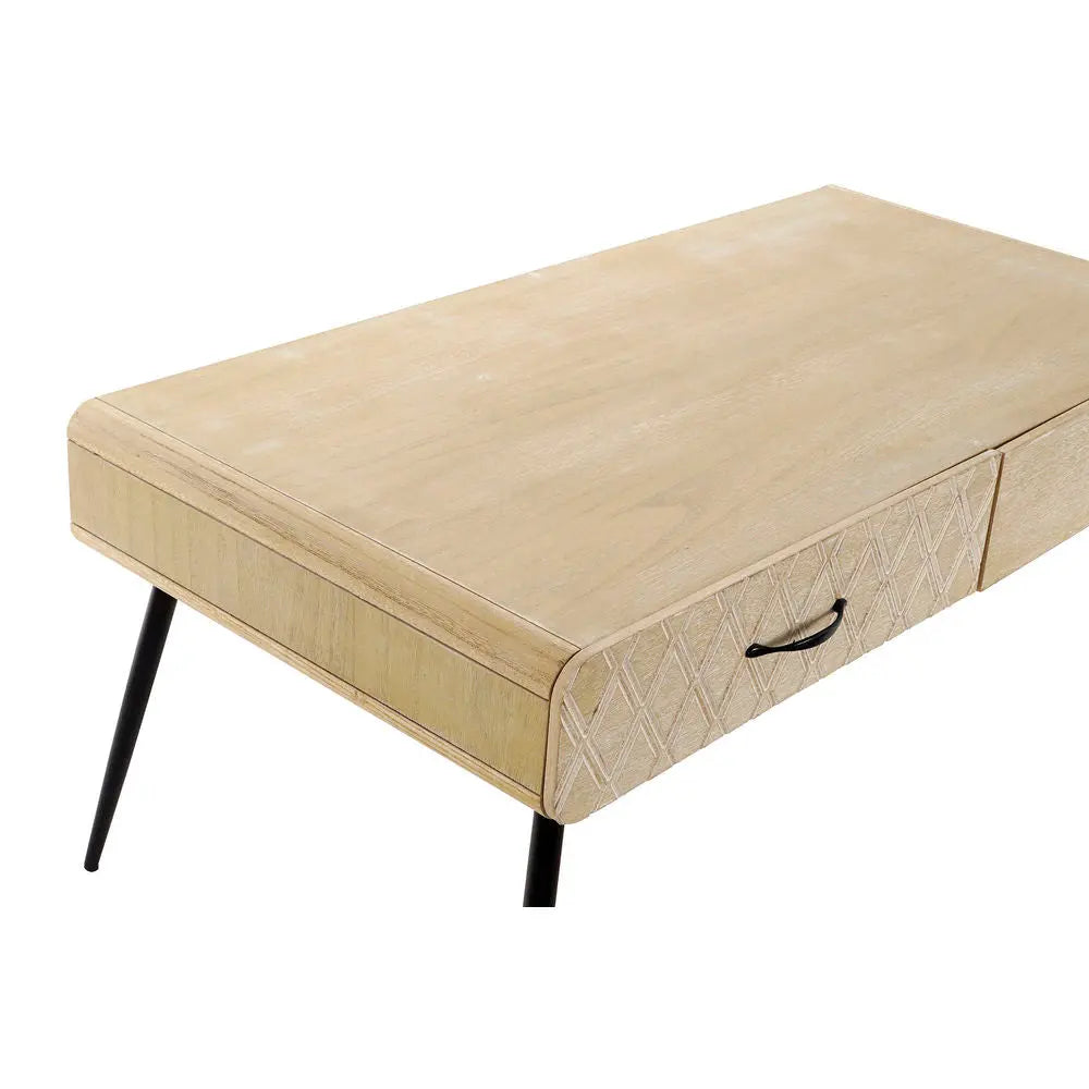 Table d'appoint DKD Home Decor Noir Cuivre Naturel Métal Bois MDF 100 x 52 x 42,5 cm Bigbuy