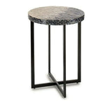 Table d'appoint Gris Métal Nacre noire Contre-plaqué (45 x 62 x 45	 cm) Bigbuy