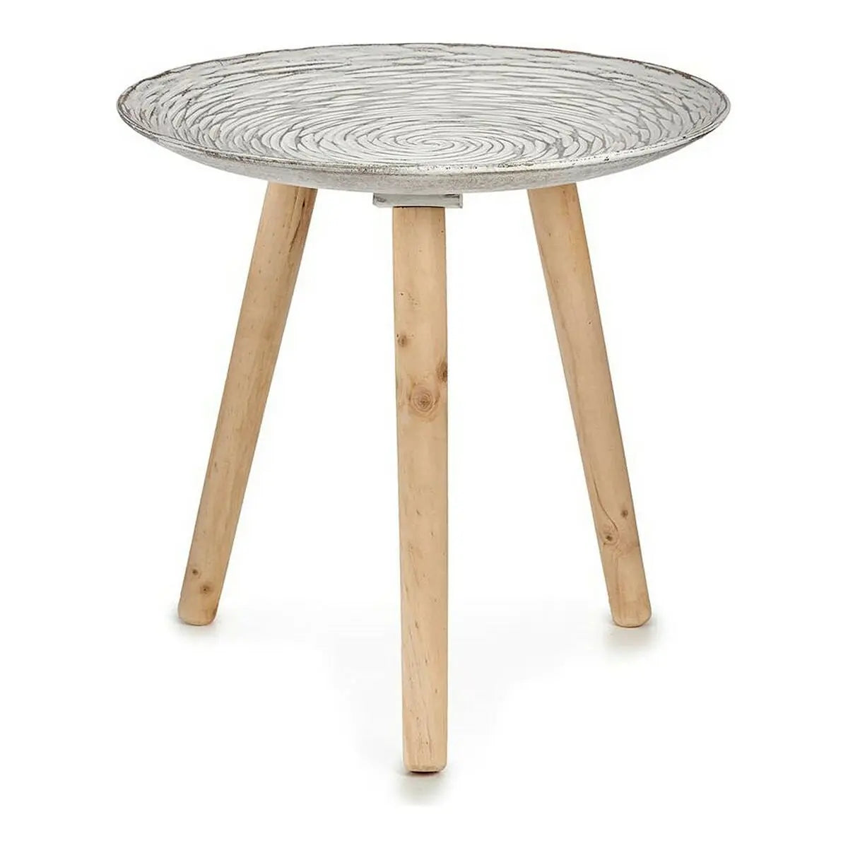 Table d'appoint Spirales 40 x 39 x 40 cm Bois Marron Blanc Bigbuy