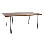Table de Salle à Manger DKD Home Decor 180 x 87 x 76 cm Noir Métal Marron Bois d'acacia Bigbuy