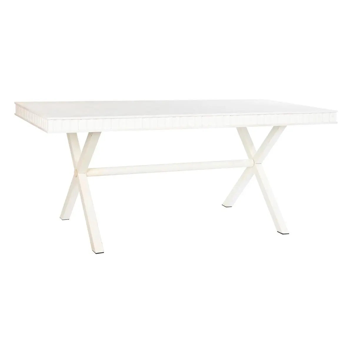 Table de Salle à Manger DKD Home Decor Blanc Métal Bois de manguier 180 x 90 x 76 cm Bigbuy