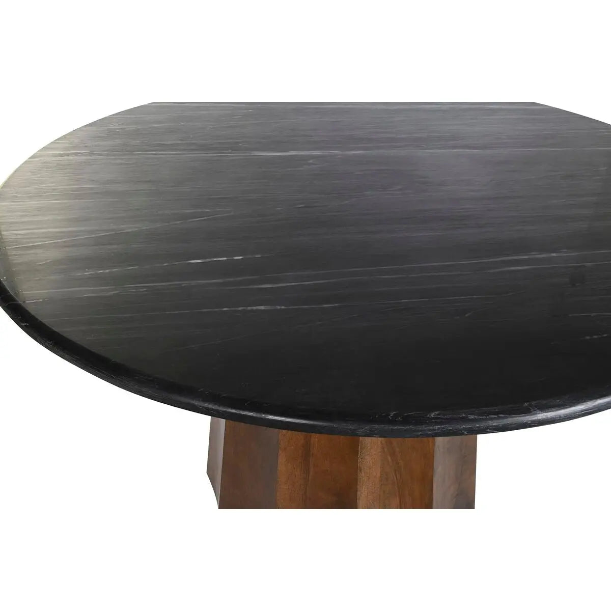 Table de Salle à Manger DKD Home Decor Noir Marron Marbre Bois de manguier 120 x 120 x 76 cm Bigbuy