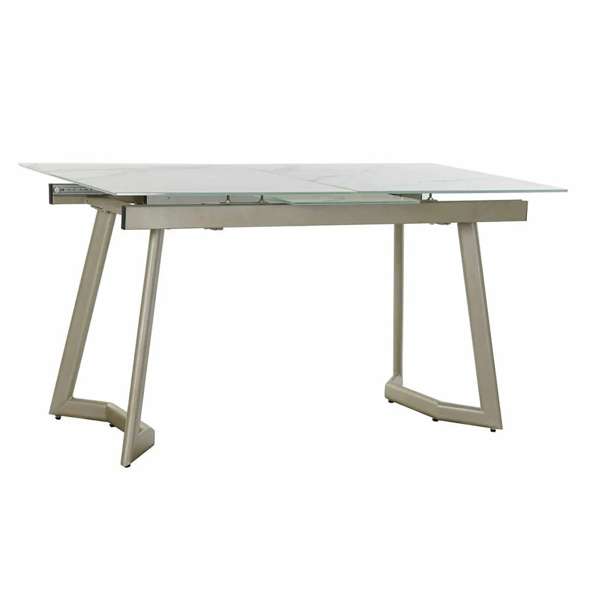 Table de Salle à Manger DKD Home Decor Verre Doré Métal Blanc (140 x 80 x 76 cm) Bigbuy