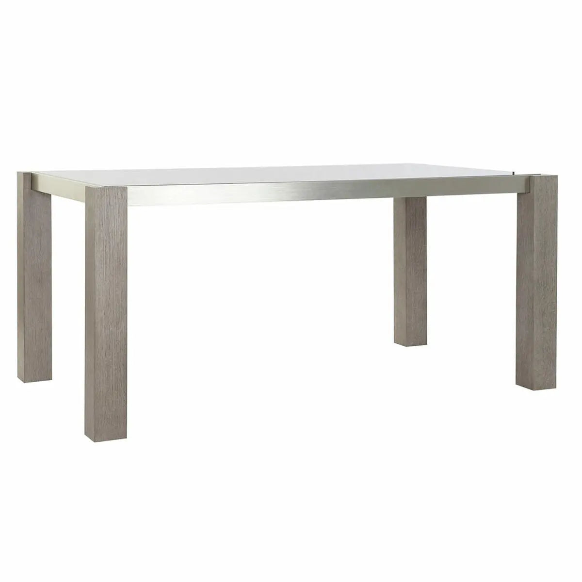 Table de Salle à Manger DKD Home Decor Verre Gris Aluminium Chêne Verre trempé (162 x 92 x 74 cm) Mamm