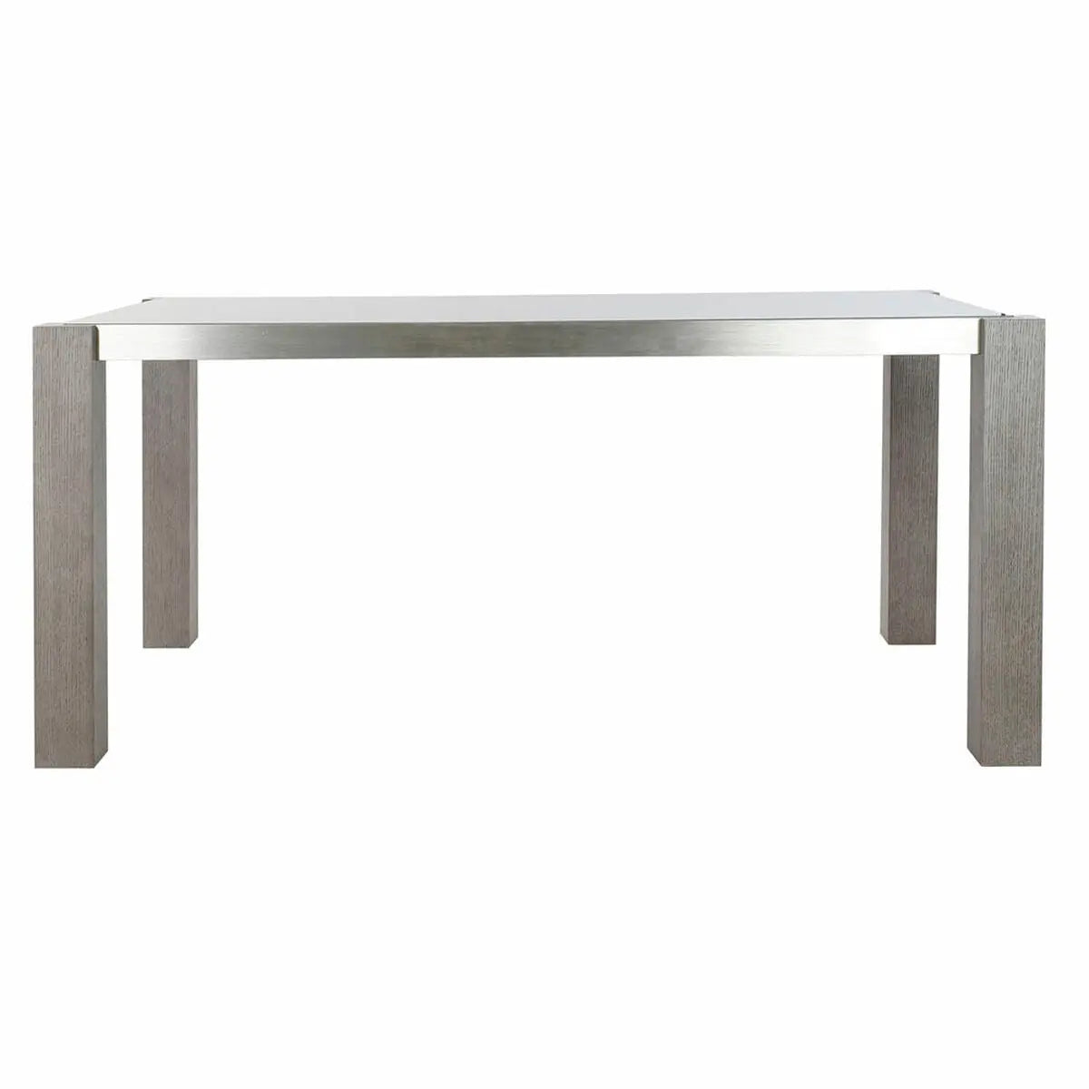 Table de Salle à Manger DKD Home Decor Verre Gris Aluminium Chêne Verre trempé (162 x 92 x 74 cm) Mamm