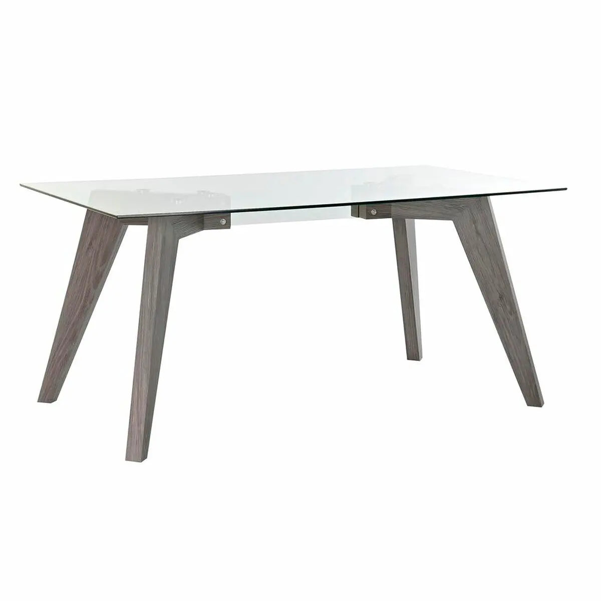 Table de Salle à Manger DKD Home Decor Verre Gris Transparent Bois MDF (160 x 90 x 75 cm) Bigbuy